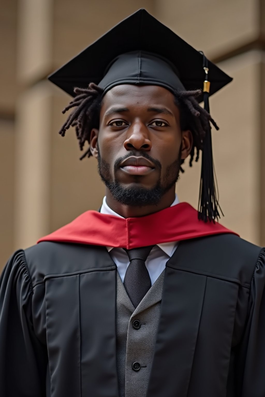 a graduate man in their academic gown