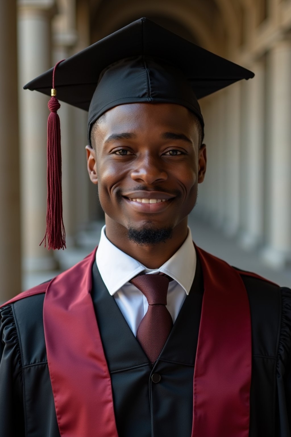 a graduate man in their academic gown