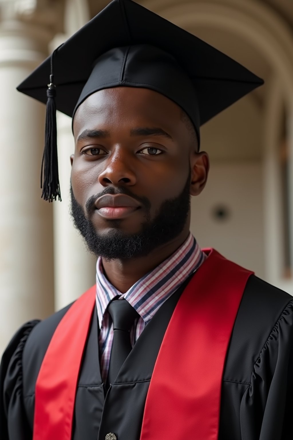 a graduate man in their academic gown