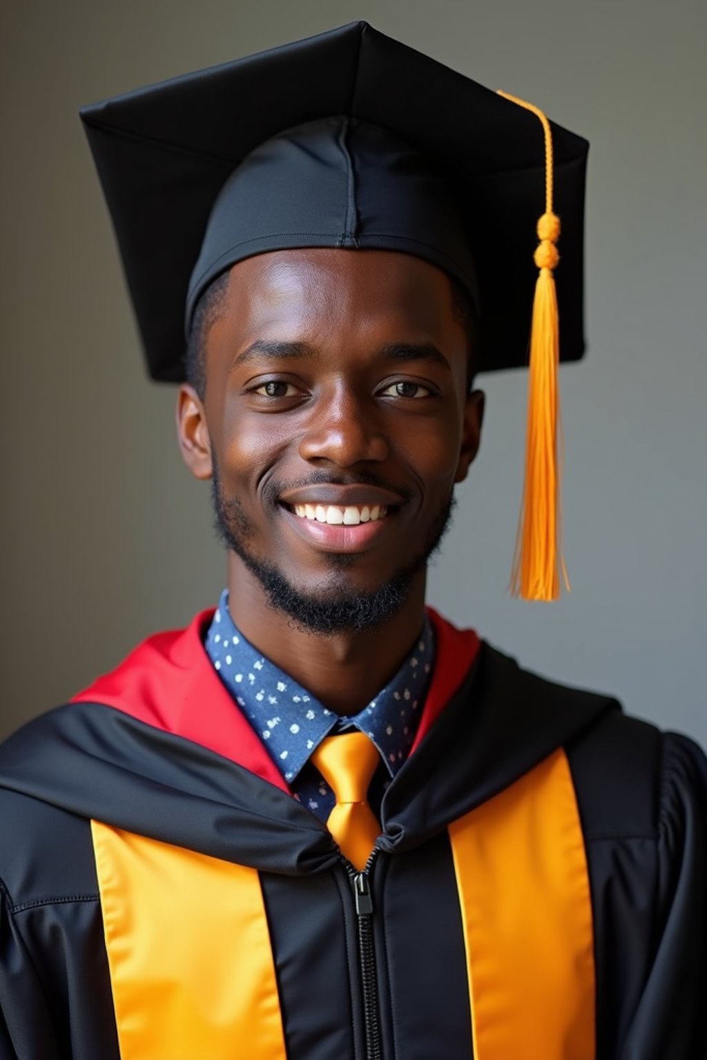 a graduate man in their academic regalia