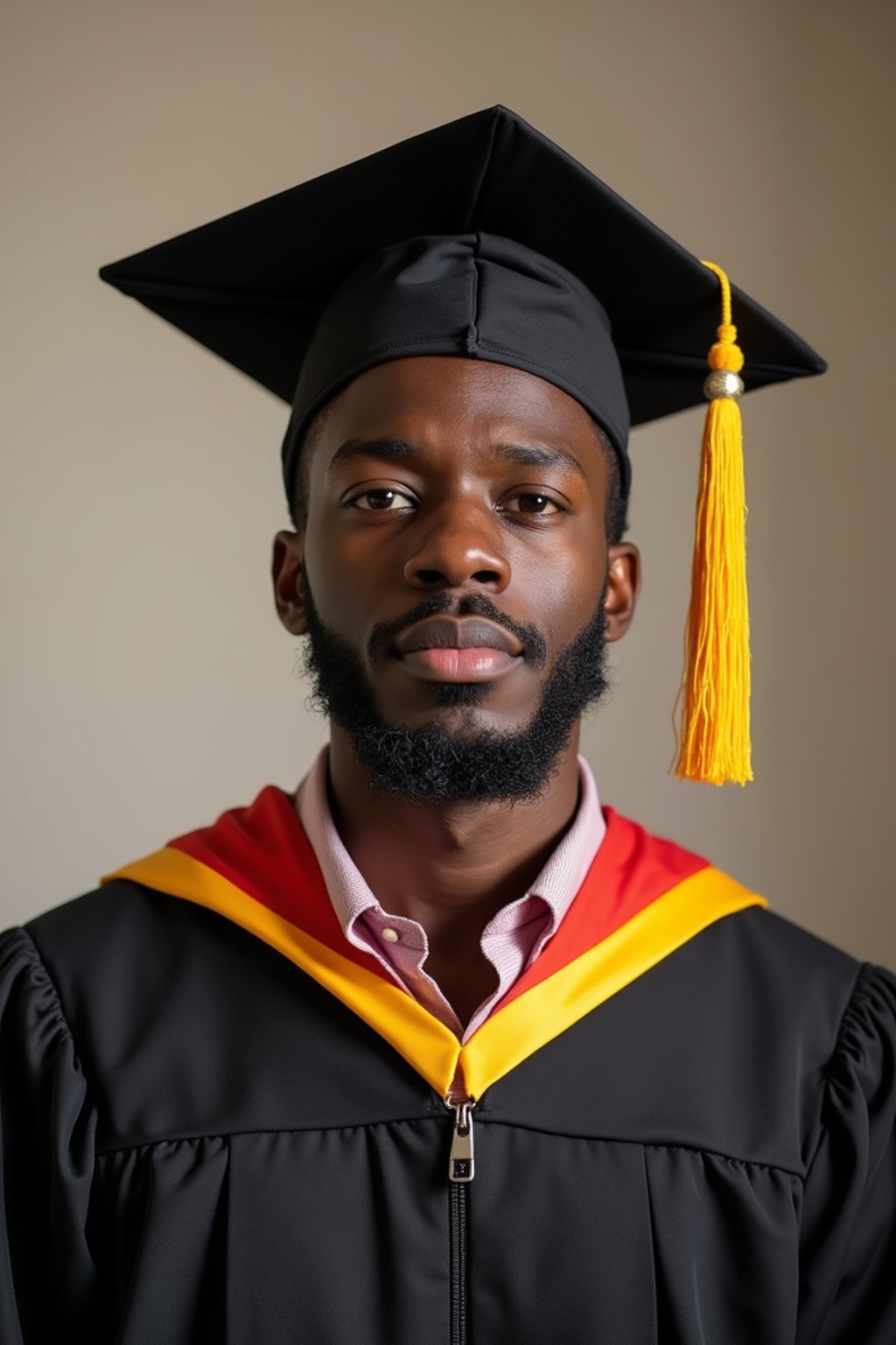 a graduate man wearing their academic regalia