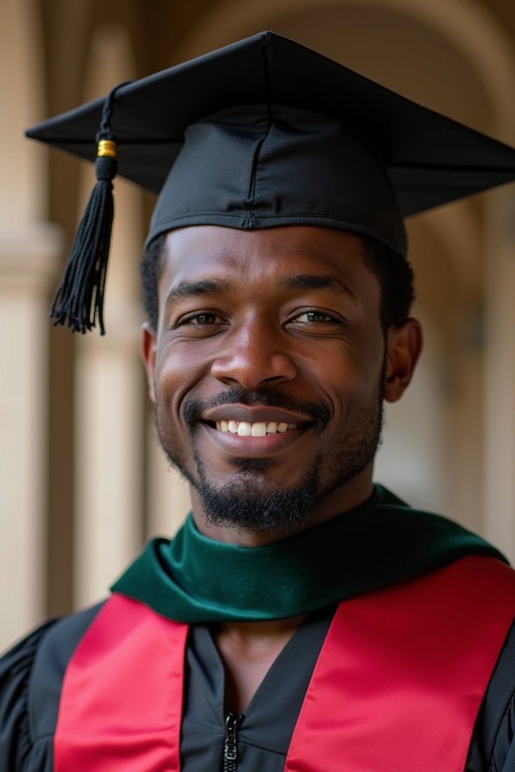 a graduate man wearing their academic regalia