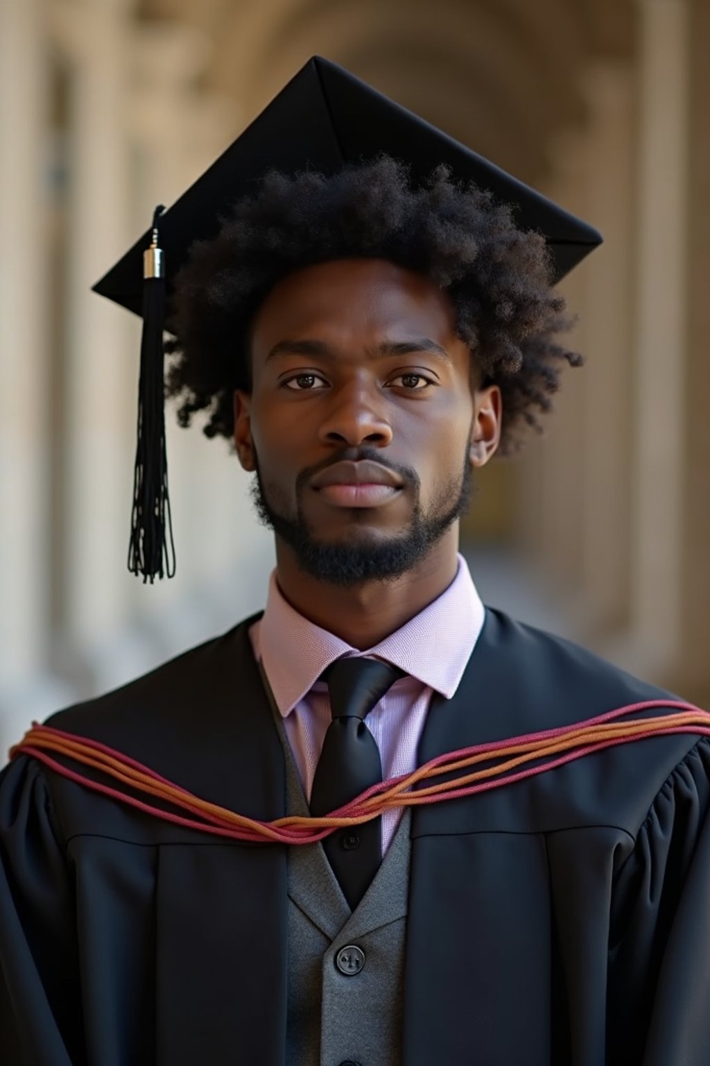 a graduate man in their academic gown