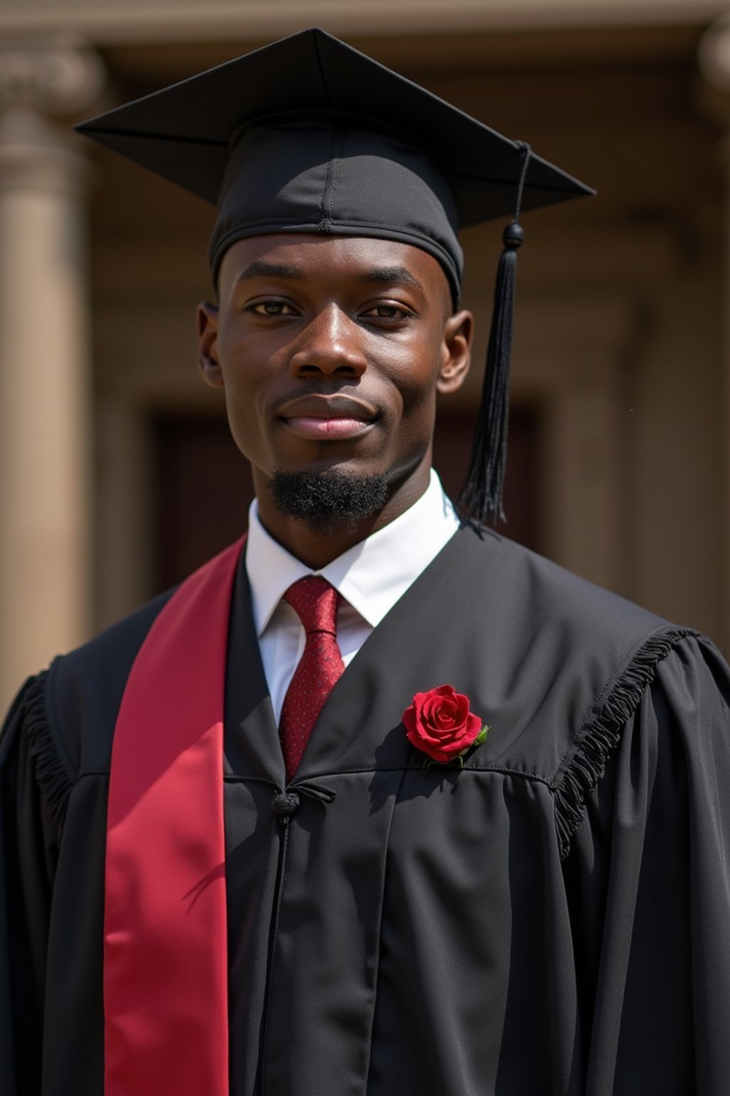 a graduate man in their academic gown