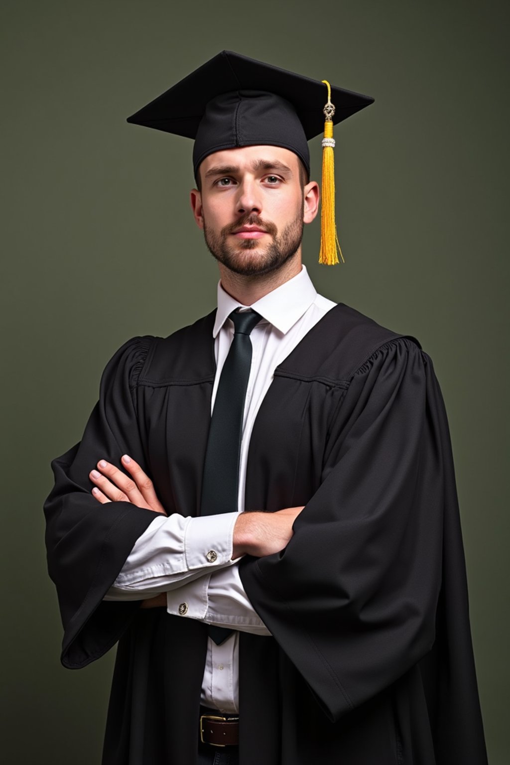 a graduate man in their academic gown