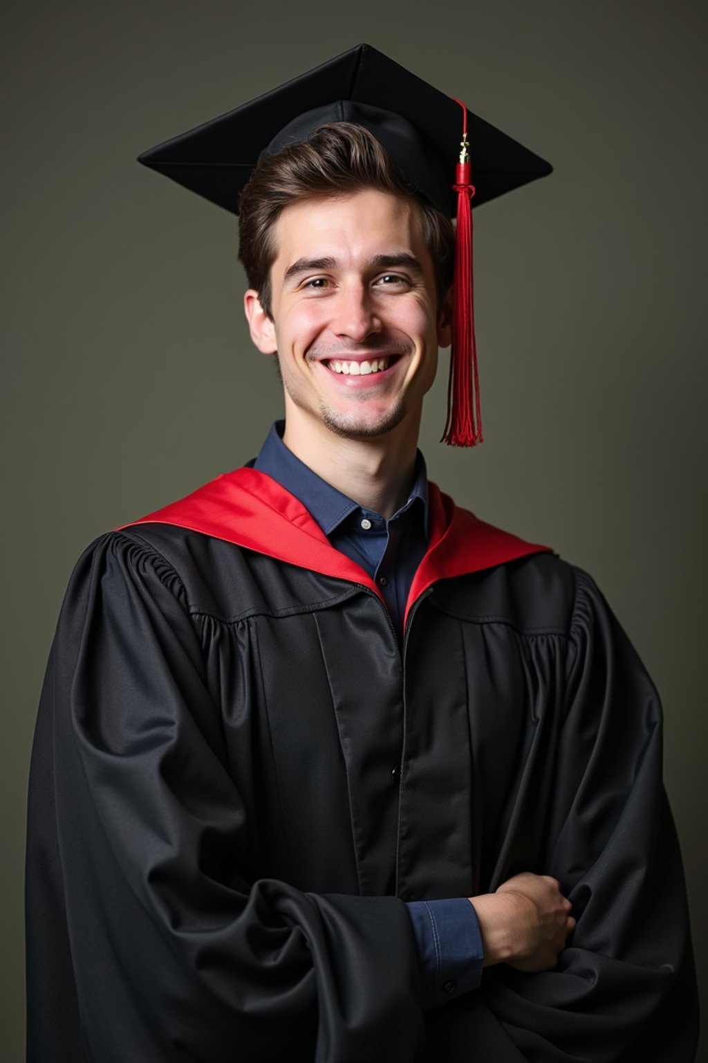 a graduate man in their academic gown