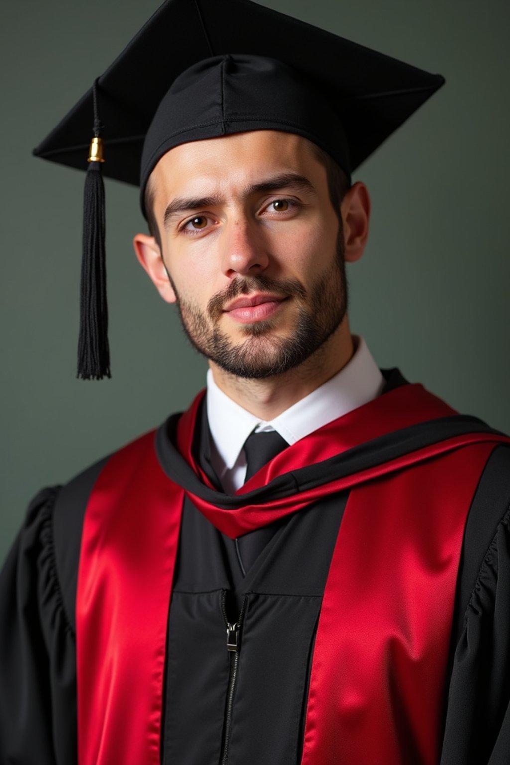 a graduate man in their academic regalia