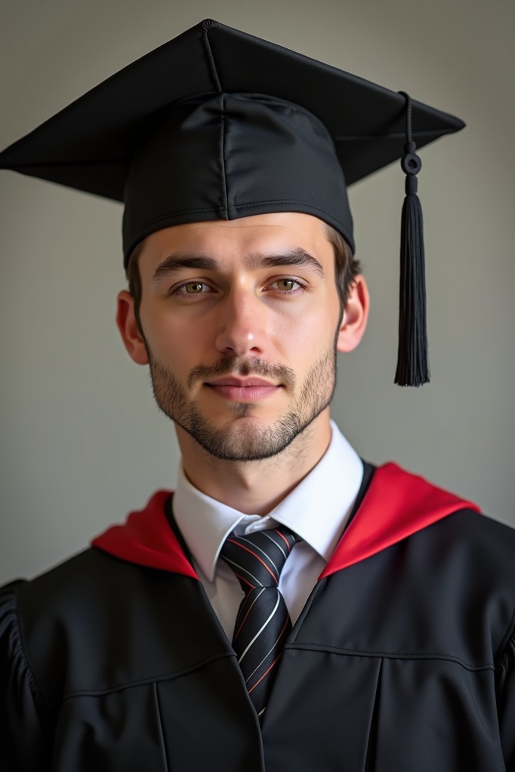 a graduate man wearing their academic regalia