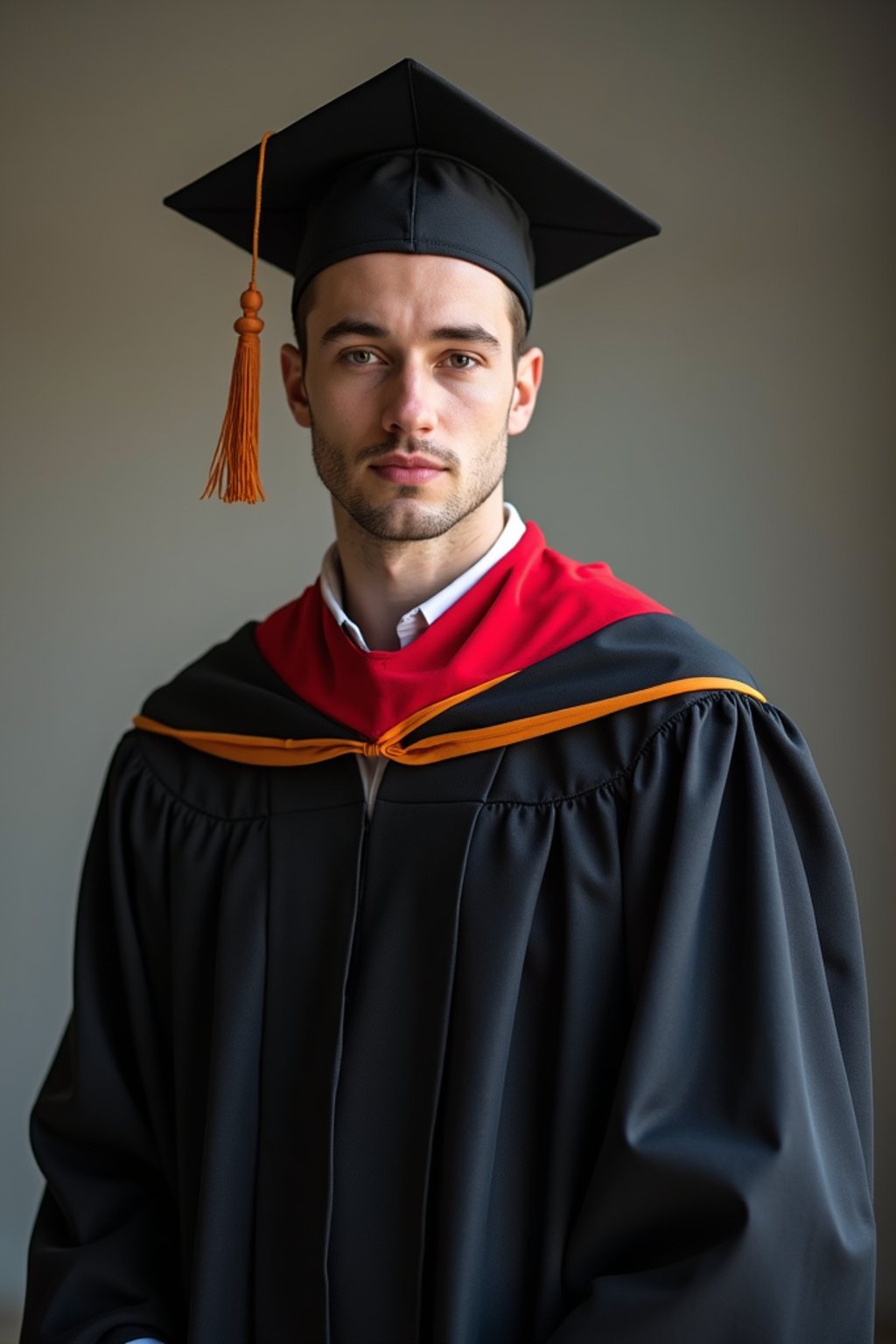 a graduate man in their academic gown