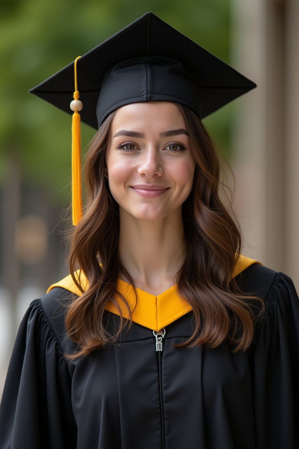 a graduate woman in their academic gown