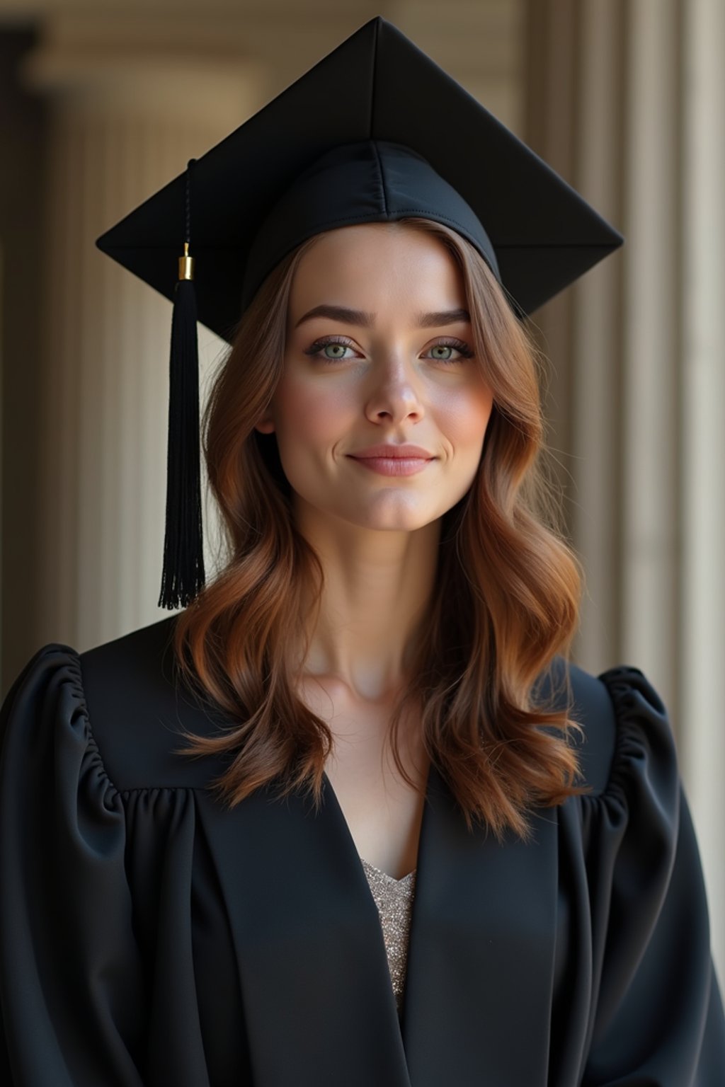 a graduate woman in their academic gown