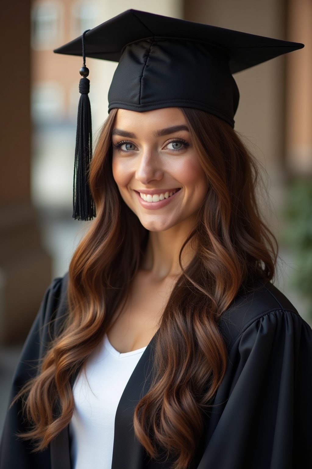 a graduate woman in their academic regalia