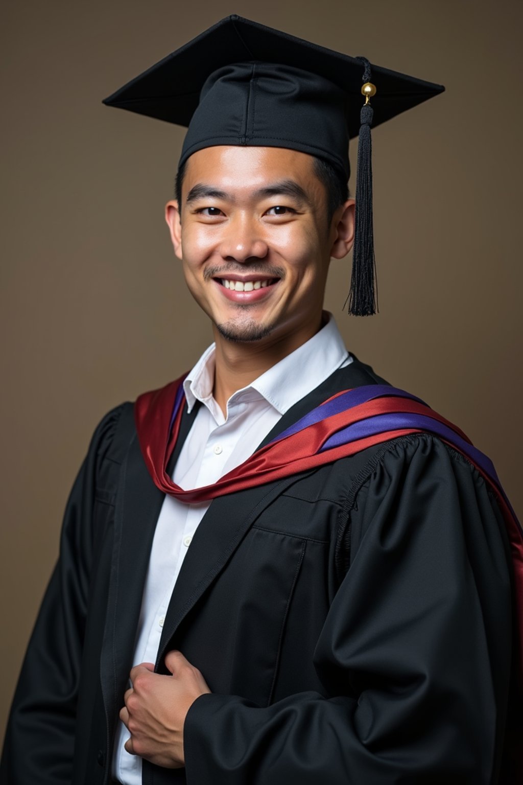 a graduate man in their academic gown