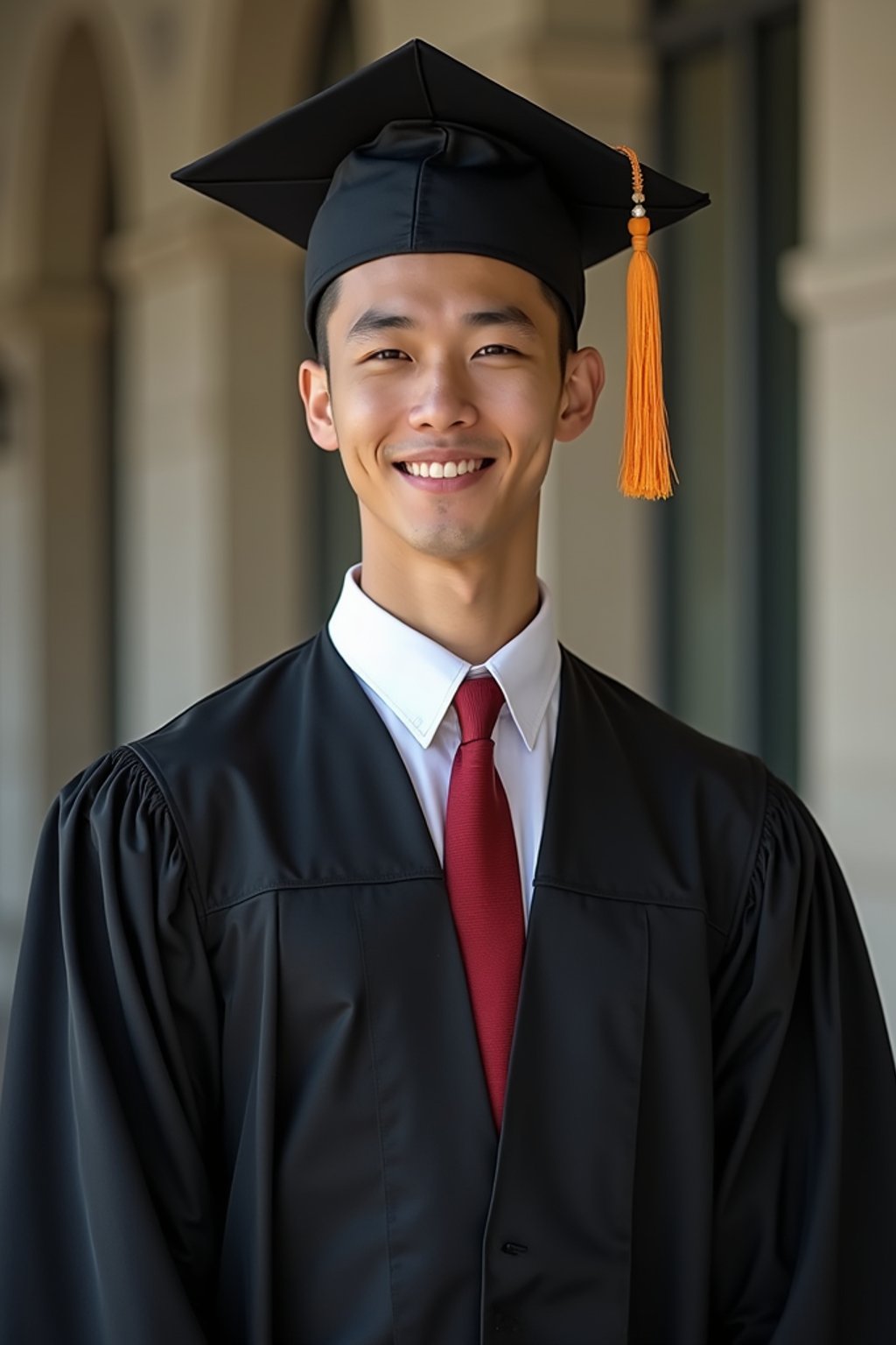 a graduate man in their academic gown