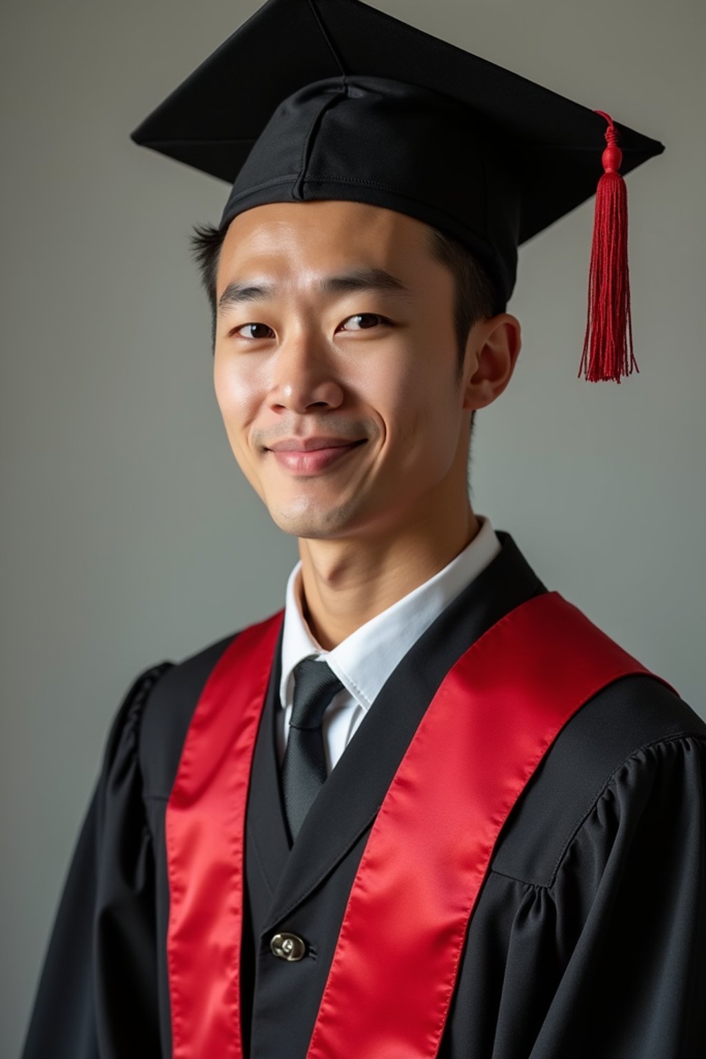 a graduate man in their academic regalia