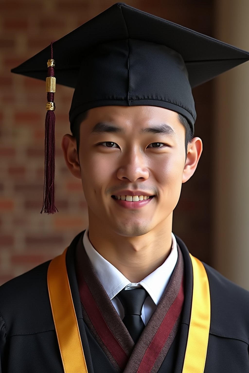 a graduate man in their academic regalia