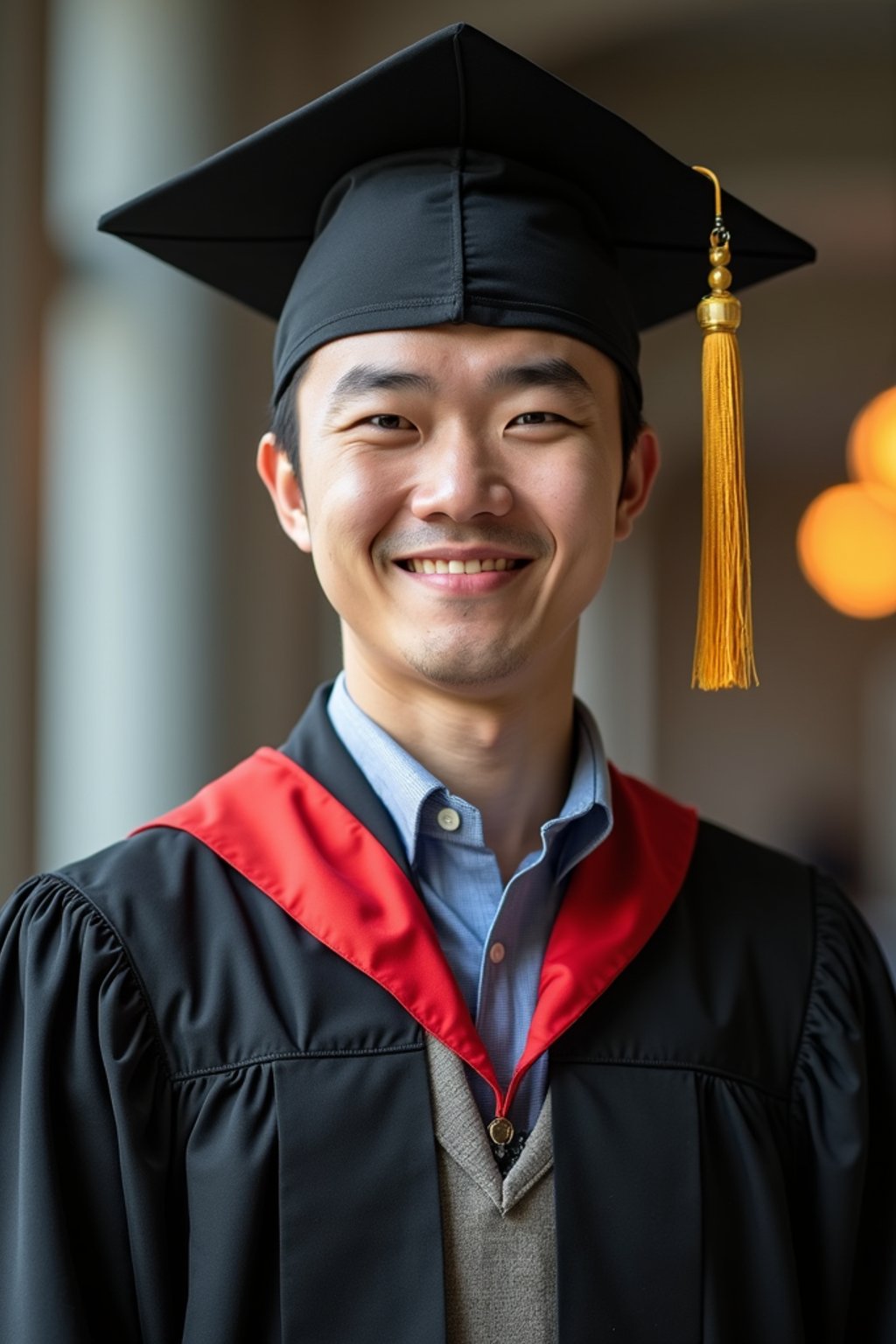 a graduate man wearing their academic regalia