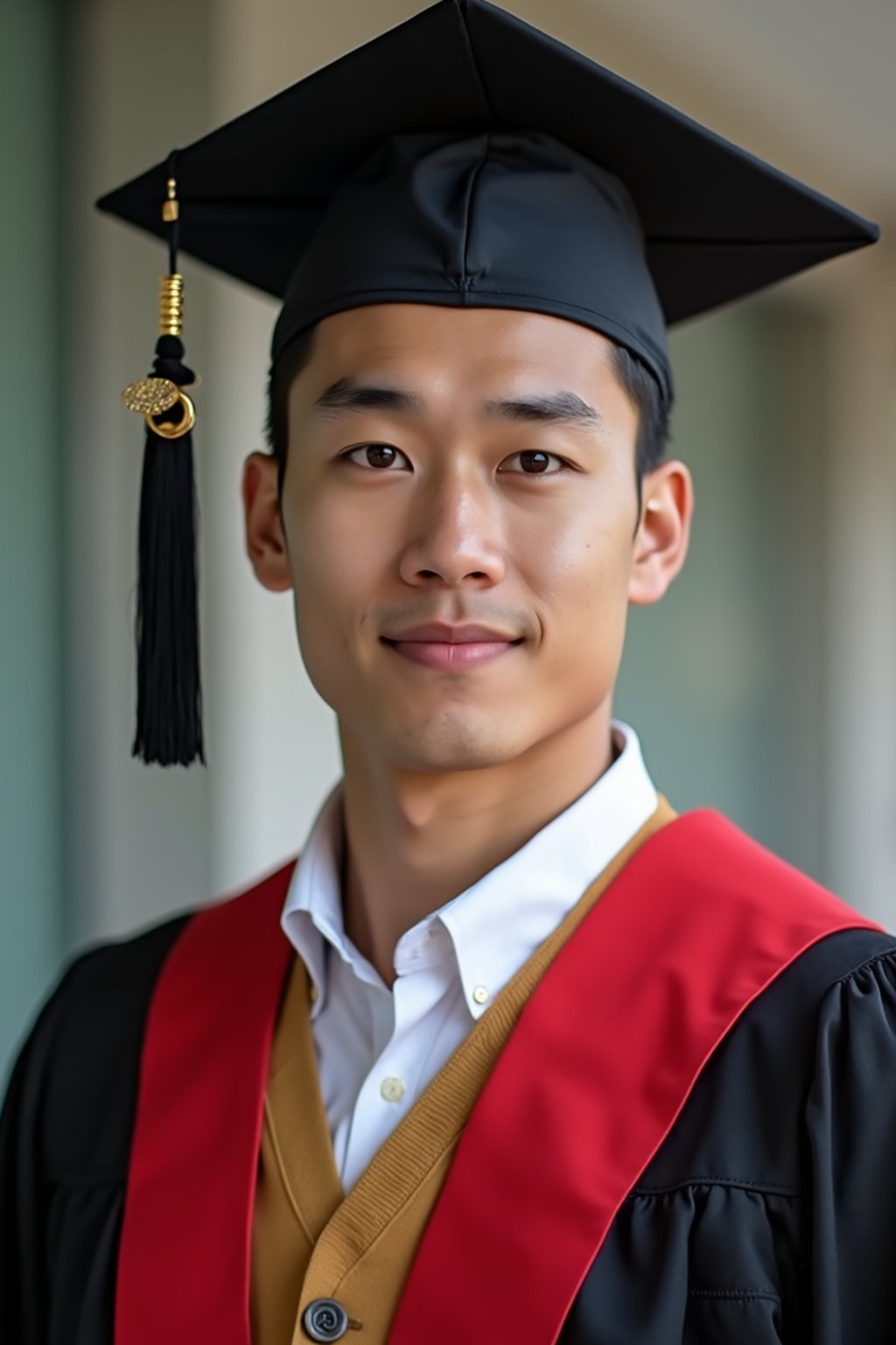 a graduate man wearing their academic regalia