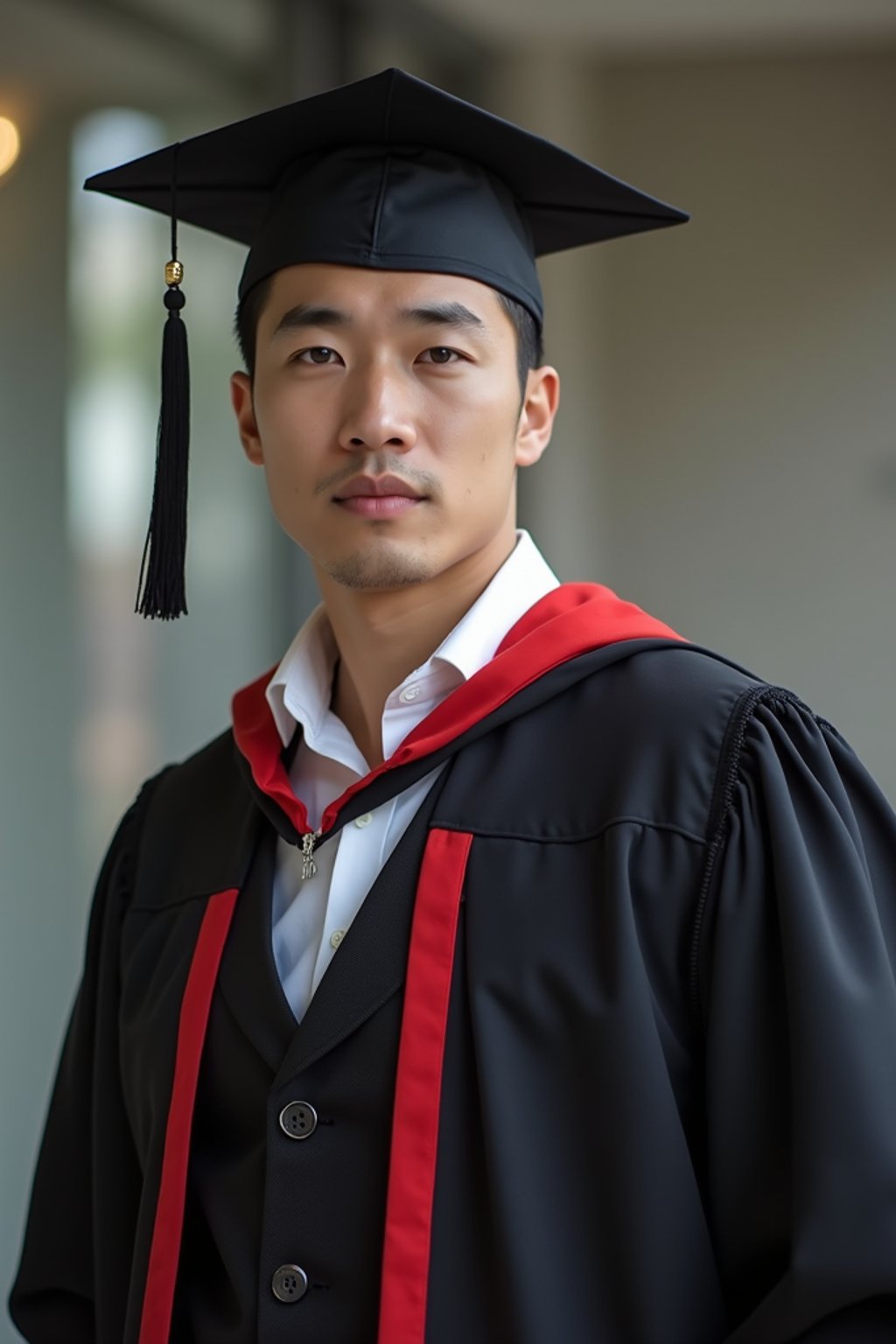 a graduate man in their academic gown