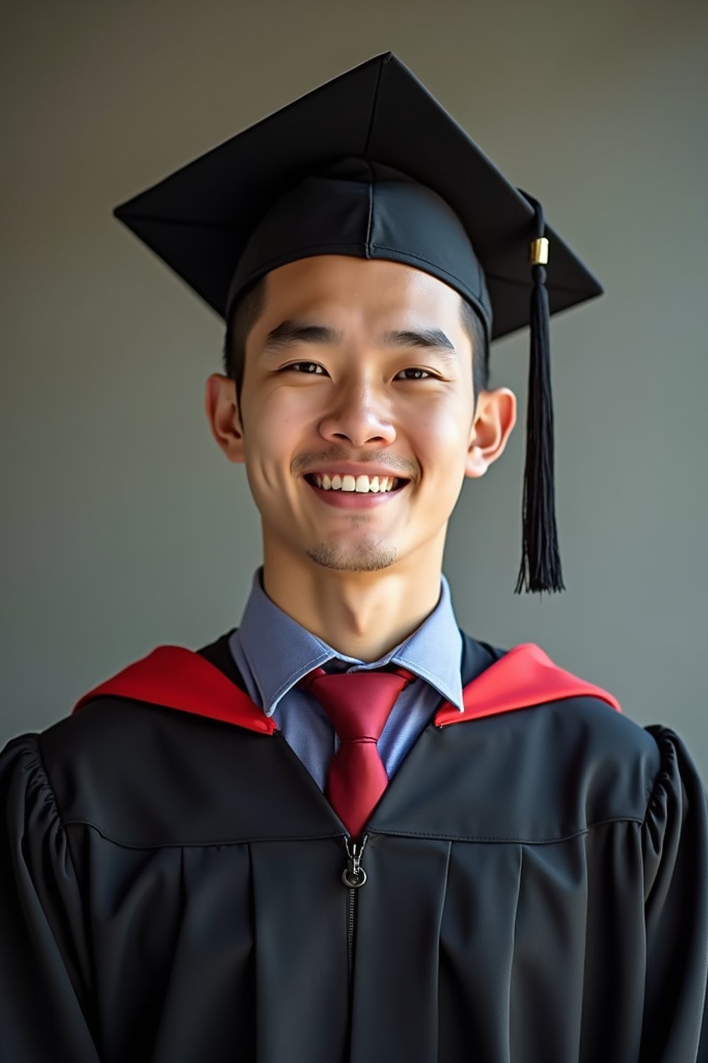 a graduate man in their academic gown