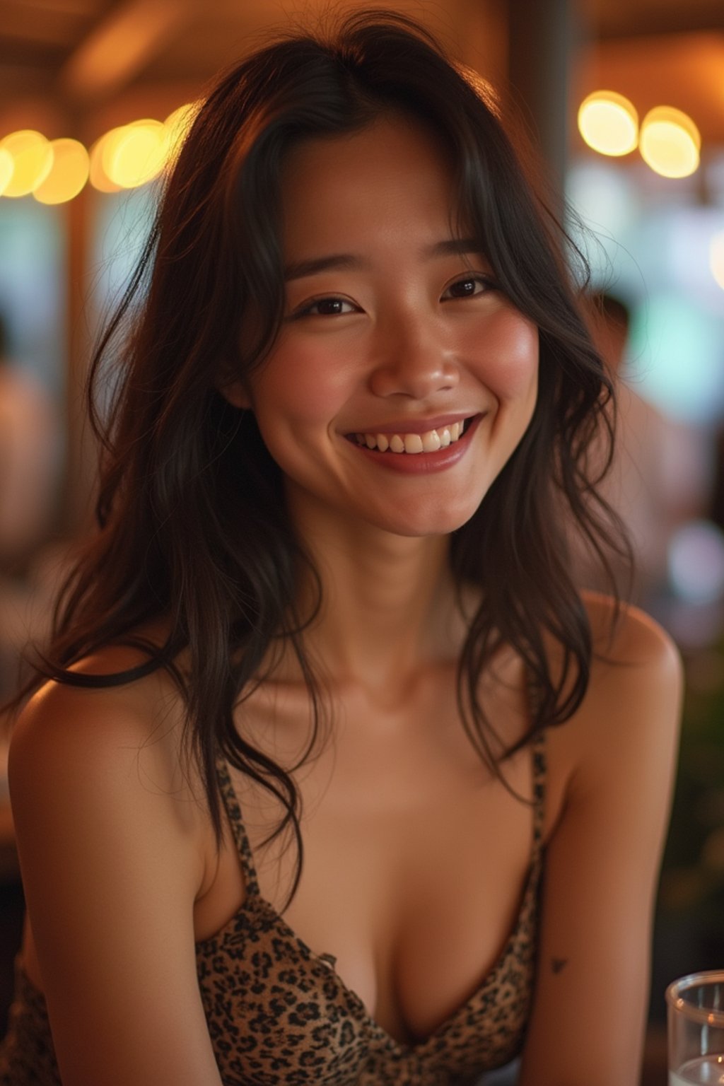 feminine woman laughing and hanging out with friends