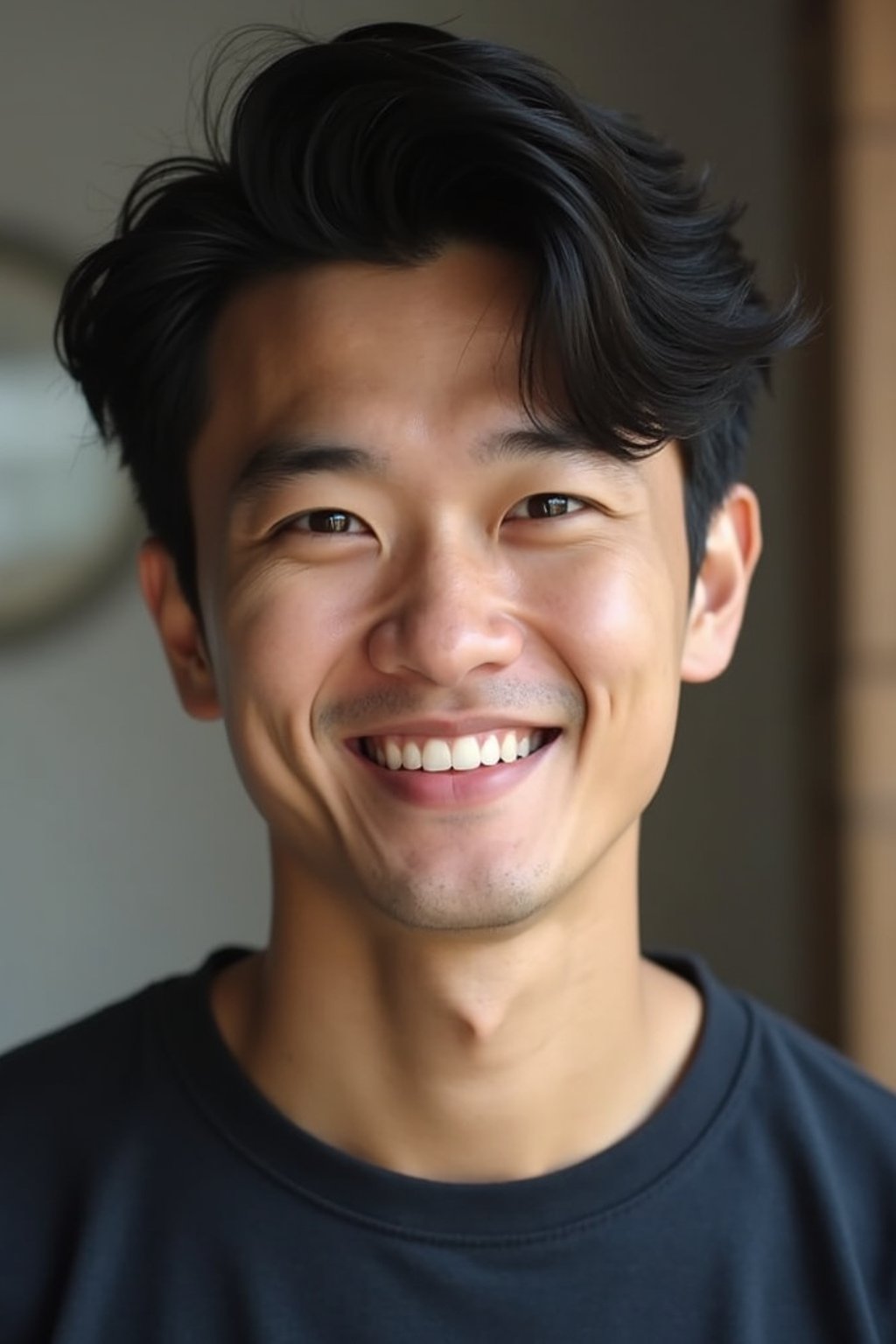 an attractive masculine  man with a captivating smile