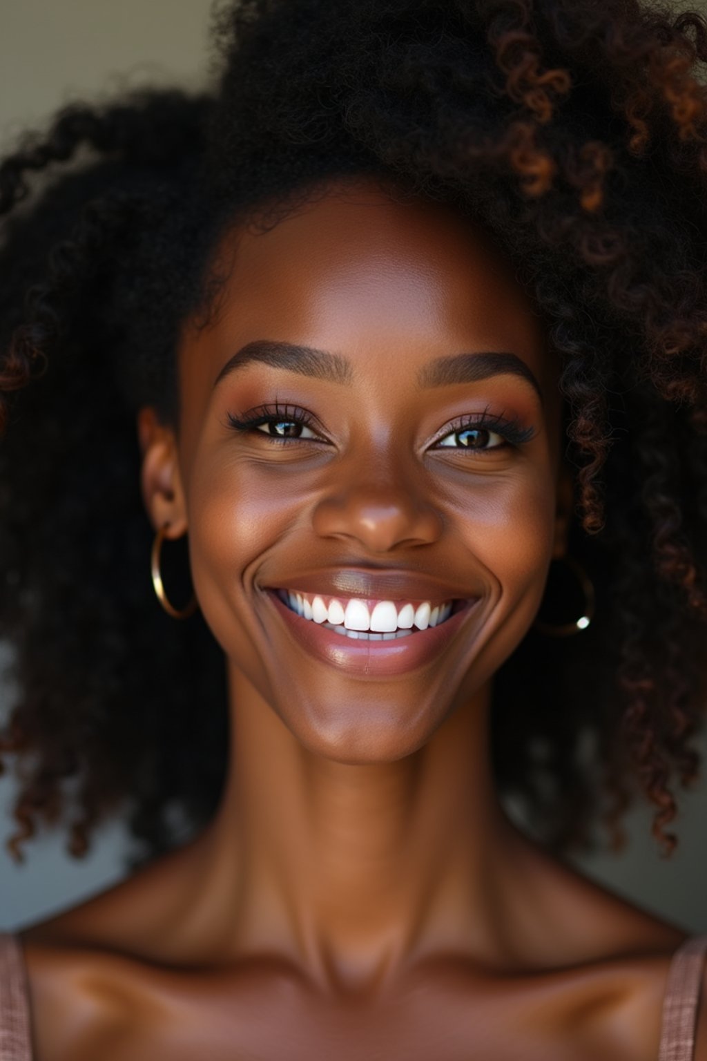 an attractive  feminine woman with a captivating smile