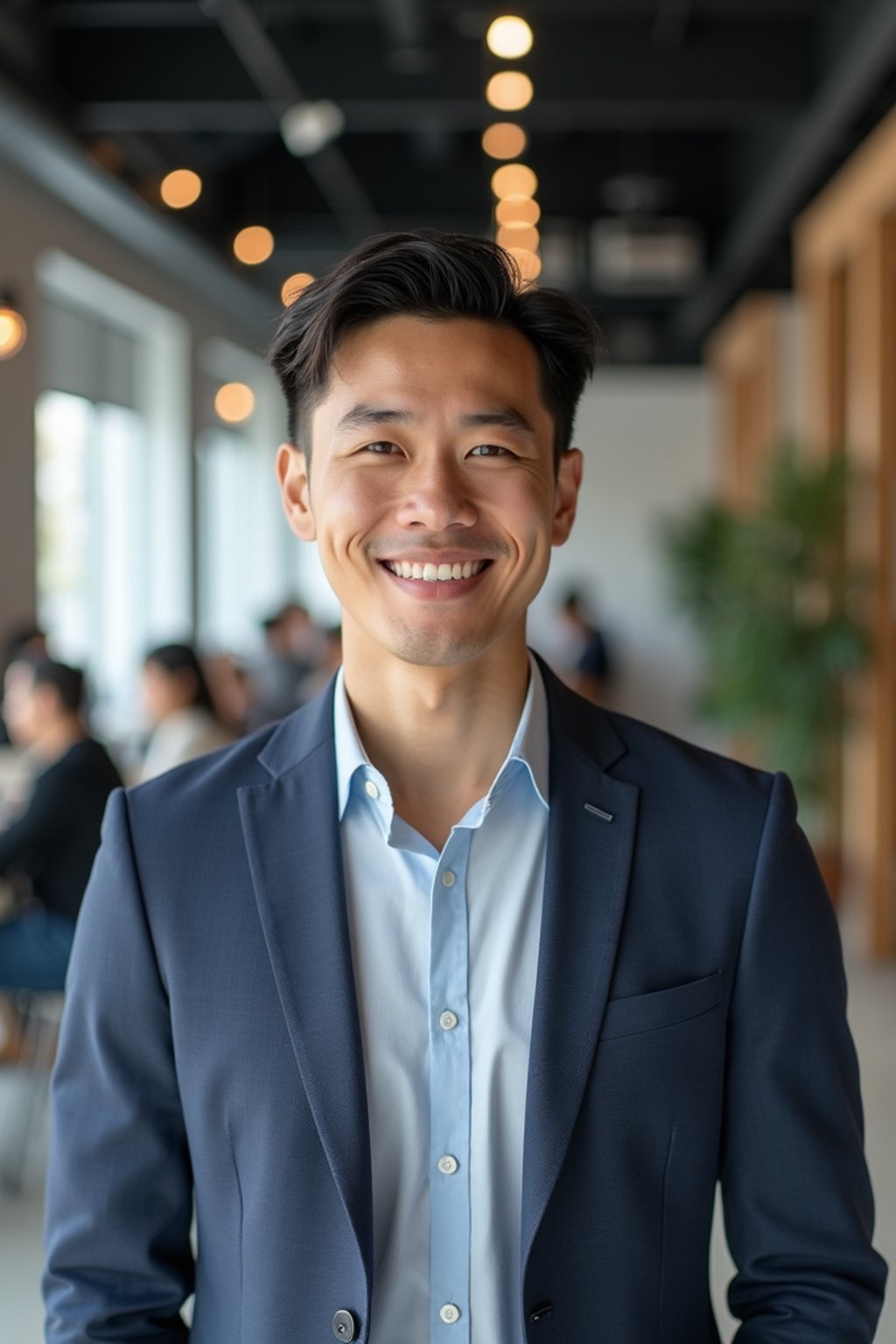 8k professional headshot of man, crisp details, studio backdrop, casual smart attire, confident posture, friendly expression, high-definition, modern startup environment, sharp focus, natural lighting, business casual, open workspace background
