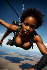  woman skydiving in the air