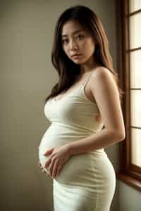 healthy pregnant woman in maternity photographs, beautiful pregnant woman, maternity photography in beautiful home. golden hour