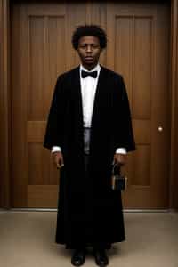 a graduate man in their academic gown, holding a key or a keychain, representing the doors of opportunities opening up after graduation