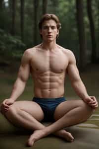 man practicing yoga in a beautiful natural setting, embodying grace, balance, and the harmony of mind, body, and spirit
