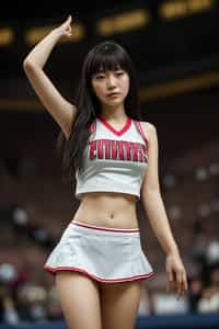 woman as Cheerleader at college