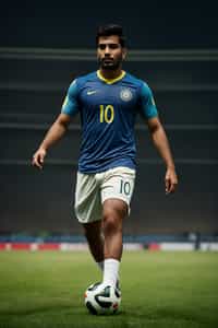 man as Football Player in the FIFA World Cup playing in a Football Match