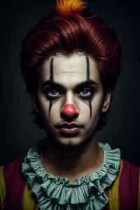 man as a Clown with Clown Makeup