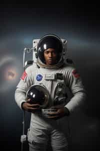 man as NASA Astronaut in space suit