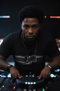 man as DJ dj-ing in the club