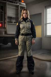 woman as a Firefighter. highly detailed