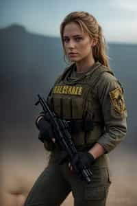 woman as a US Navy Seal in firefight. highly detailed