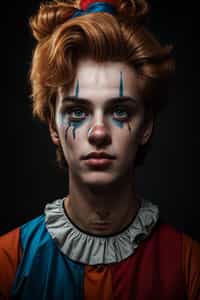 man as a Clown with Clown Makeup