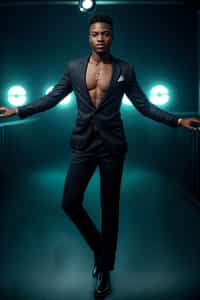 smiling man wearing  nightclub outfit in try on fashion shoot for Zara Shein H&M
