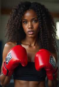 woman as a Boxer wearing Boxing Gloves