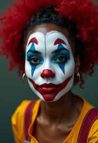 woman as a Clown with Clown Makeup