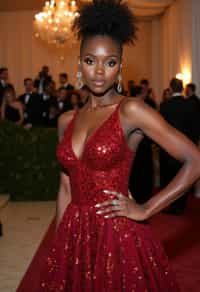 woman in  gala dress at Met Gala