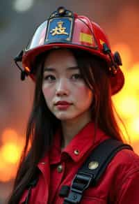 woman as a Firefighter. highly detailed