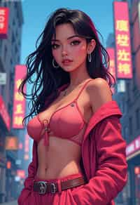 woman, gta vice city cover art, borderlands style, celshading, trending on artstation, by rhads, andreas rocha, rossdraws, makoto shinkai, laurie greasley, lois van baarle, ilya kuvshinov and greg rutkowski