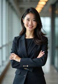 wide LinkedIn profile photo of a professional business woman as a confident professional business woman standing in a modern office. LinkedIn professional profile photo. most popular person on LinkedIn