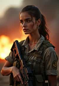 woman as a US Navy Seal in firefight. highly detailed