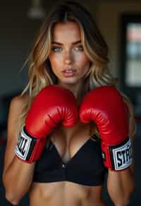 woman as a Boxer wearing Boxing Gloves