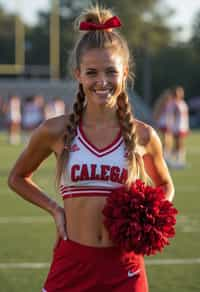 woman as Cheerleader at college